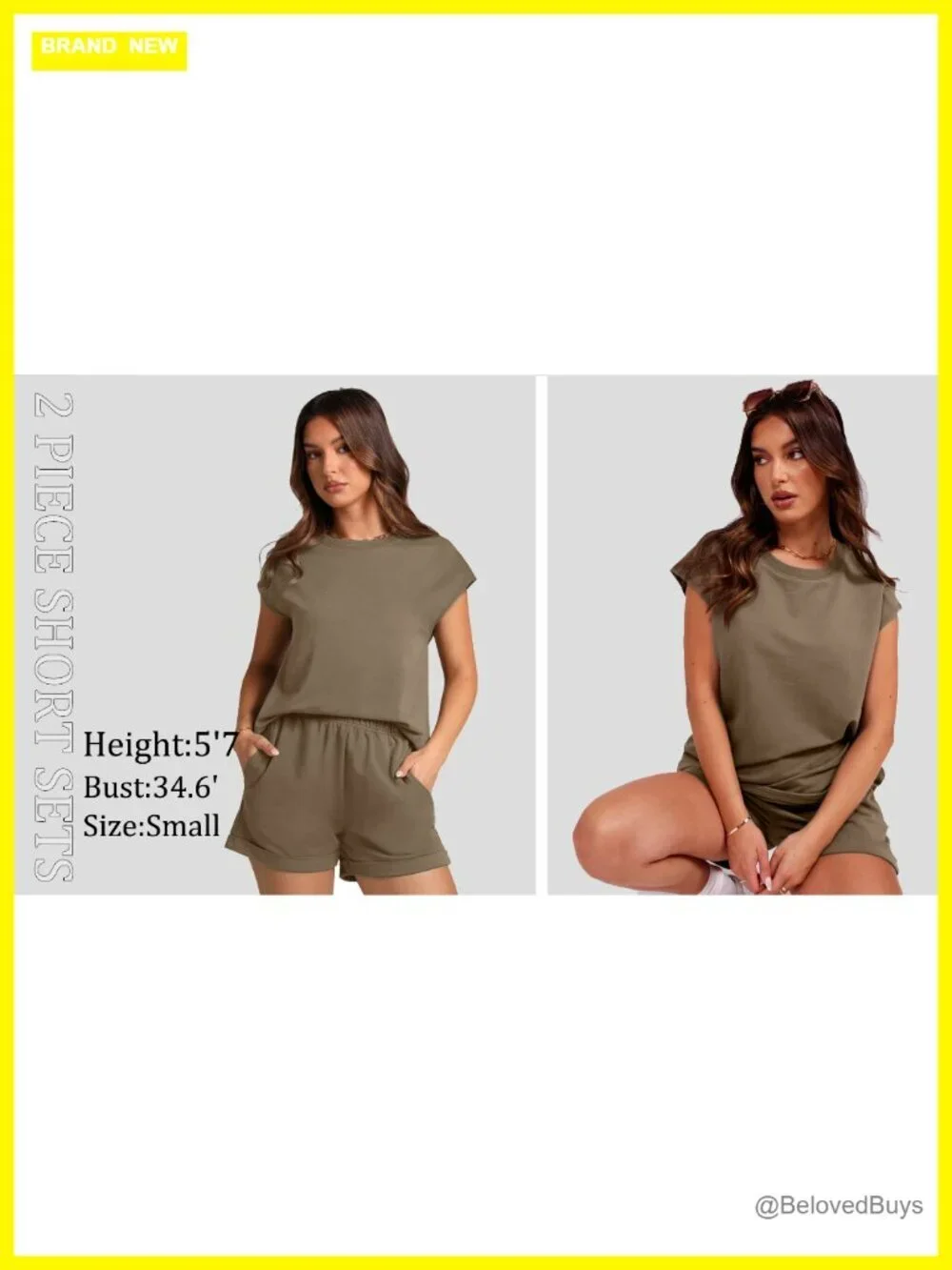 2 Piece Set Cap Sleeve Top High Waist Shorts Lounge Set